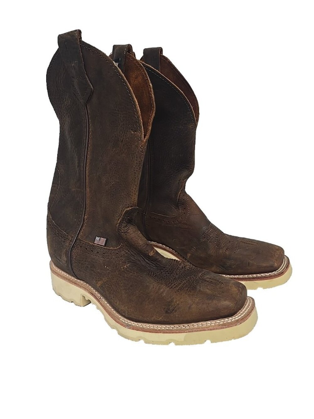 Double H Men's DH4648 (USA) Wooten Pull On Soft Toe Work Boot brown Size 10.5D